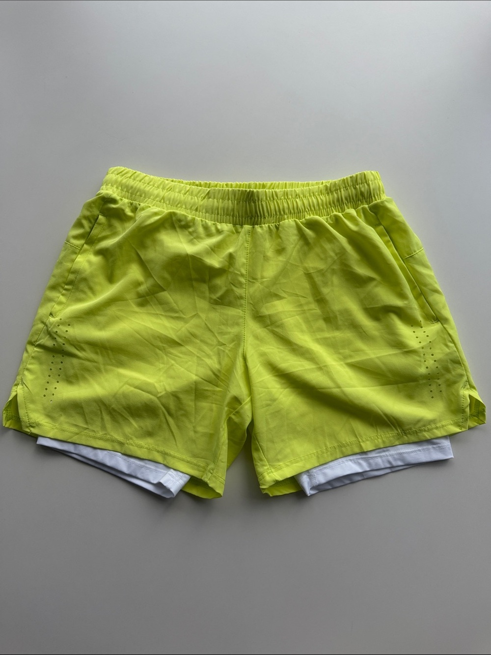 Women's Athletic Running Shorts - Neon Yellow